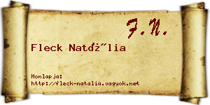 Fleck Natália névjegykártya
