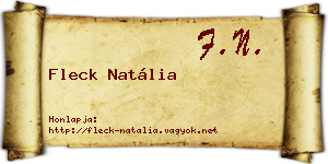 Fleck Natália névjegykártya